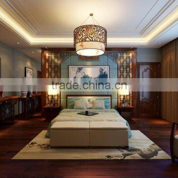 BISINI Latest Chinese Style Interior Wood Bedroom Design