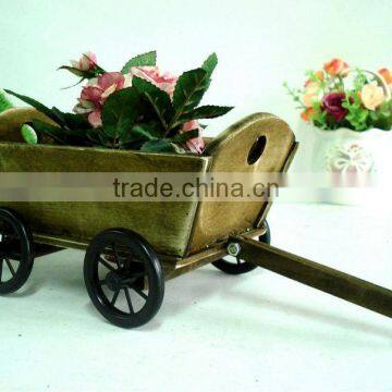 Mini wooden cart for flowers and plants