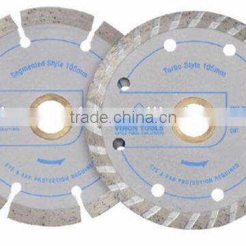 Twin pack of Turbo/ Segment diamond blade for cutting tile, marble, concramic , granite and brick