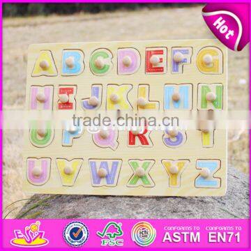 2017 Top Fashion Educational Toddlers Wooden Alphabet Puzzle W14M101 photo-4