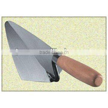 rhombic carbon steel bricklaying trowel with wooden handle