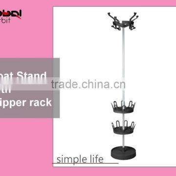 High Quality Coat Hanger Stand With Slipper Rack, Metal Clothes Rack With Shoe Stand photo-6