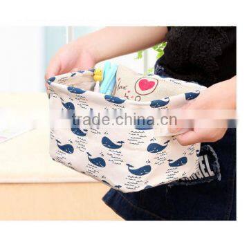 Cute Linen Desk Storage Case Cosmetic Stationery Jewellery Organizer Holder photo-5