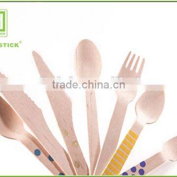 Eco-friendly Disposable Picnic Wood Cutlery Set