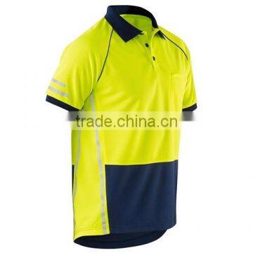 Custom Workwear Spliced Cotton Hi Vis Back Short Sleeve Work T-shirt Polo photo-6