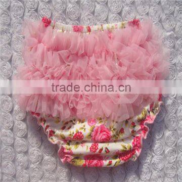 New arrival high quality 100%cotton ruffle bloomers for baby girls