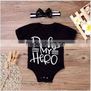 2017 wholesale toddler summer short sleeve knitted boutique kids clothing latest newborn baby romper