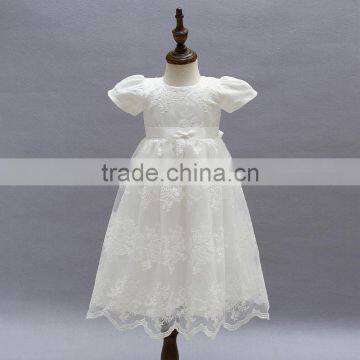 New Arrival Baby Clothes Wholesale Hot Sale Tulle Cheap 2017 Children's Boutique Short Sleeve White Summer Elegant Dress photo-2