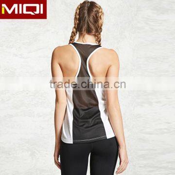 New design women fitness tank top with mesh design wholesale tank top