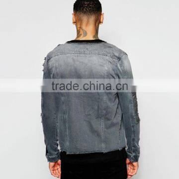 Cool Ripped Cheap Windbreaker Jacket With Button for Men 2016 photo-2