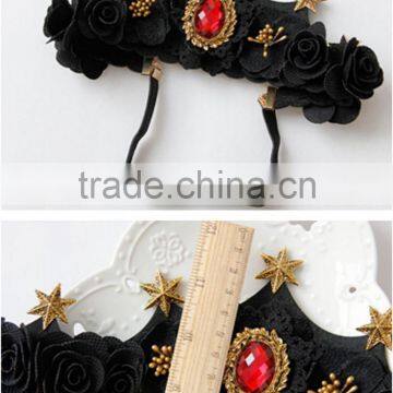 Queen Style Hair Bands for Women Elastic Crown Hair Accessories Girls Lace Wedding Hair Hoop photo-6