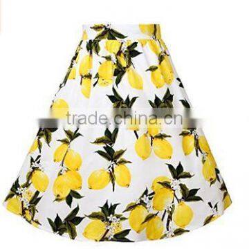 2017 Girls Long Dresses Women's Pleated Vintage Skirts Floral Print Casual Midi Skirt photo-6