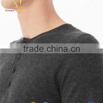 Men Button Down Knitted Cashmere Pullover Sweater photo-5