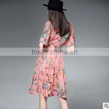 F20047A High Quality Europe Style Beautiful Women Printed Dress photo-2