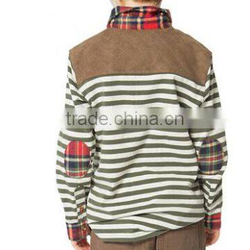 Boys Autumn Striped Long Sleeve Polo Shirt 100% Cotton T Shirt photo-2