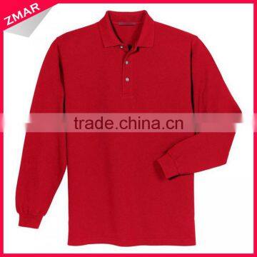 Cheap wholesale clothing polo collar mens long sleeve custom plain polo tshirt