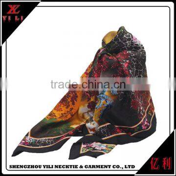 Custom new design cheap silk ladies scarf shawl