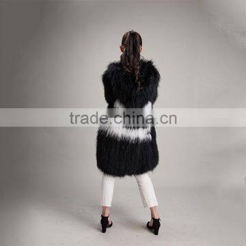 Myfur Wholesale Black Winter Warm Raccoon Fur Hood Knitted Fur Jacket For Women photo-4