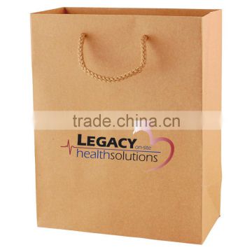 Natural Kraft Eurotote Shopping Bag - features cardboard bottom, dimensions are 8" x 4" x 10" and comes with your logo.