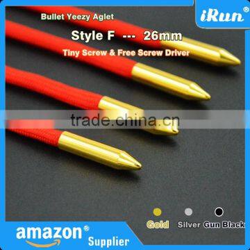 (MOQ:100pcs) Metal Round Bullet Cylinder Aglets For Yeezy Shoe Laces Tips DIY Replacement Scew On No Glue - 26 mm photo-2
