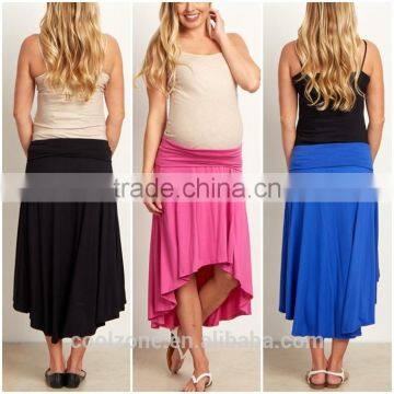 Latest Skirt Design Pictures Women Trend hi Low Maternity Skirt 2016