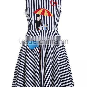 Gilrs 100% Cotton Sleeveless Embroidered Dress photo-2