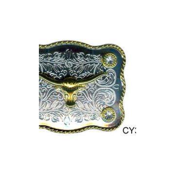 2 Inch Bull Heard Western Press Buckle