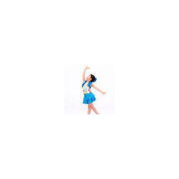 2 In 1 Jazz Tap Costumes Cercle Confetti Bodice Ruflle Halter Neck Leotard Tiered Skirt Outfit