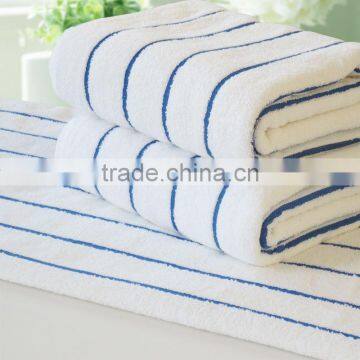 blue stripes velour reactive printing beach towel