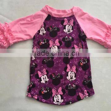 2017boy removing clothes of girl image wholesale icing cute animals printed shirt children ruffle shirts toddler