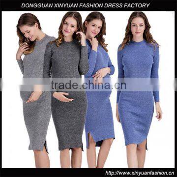 Women Fashion Design Maternity Dress Pregnant Stretch Bandage Long Sleeve Dresses For Ladies