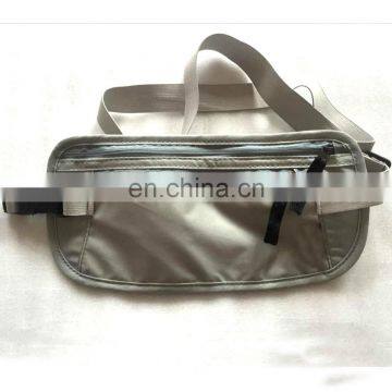 Grey Color Water Resistant Nylon Rfid Blocking Travel Hidden Fanny Pack