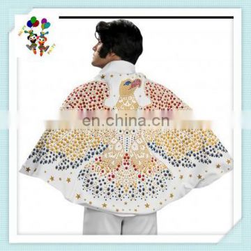 Party Costume Adult Mens White Elvis Fancy Dress Cape HPC-0530