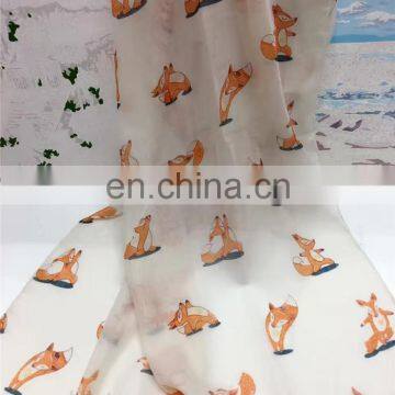 Animal Printed Hijab Shawls Cute Fox Pattern Pashmina Ladies Fashion Chiffon Scarves photo-2