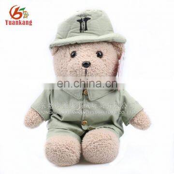 Custom plush stuffed teddy bear toy with clothes for giveaway