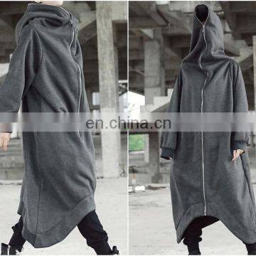 2018 Asymmetric Overlong Oversized Gotham City Hooded Irregular Long Coat Women Winter Loose Windbreaker Casual