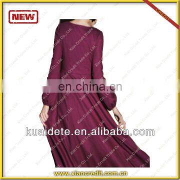 2014 Fashional woolen muslim women dress KDT-D03