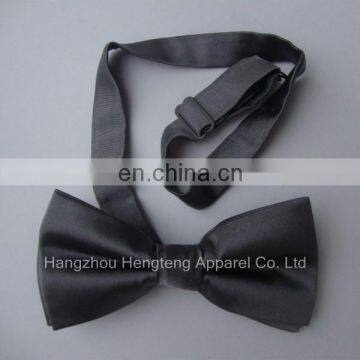 Dark Grey 100% Silk Woven Pre tied Bow Tie