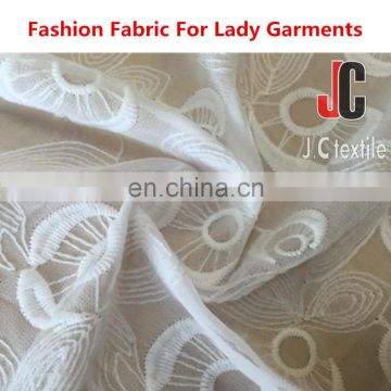 JC3126 shaoxing wholesale 100% polyester chiffon embroidered polyester yarn embroidery