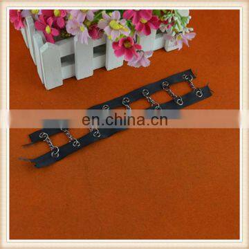 2017 hot sale wholesale metal chain eyelet trim ribbon black grosgrain ribbon trim for garment decoration
