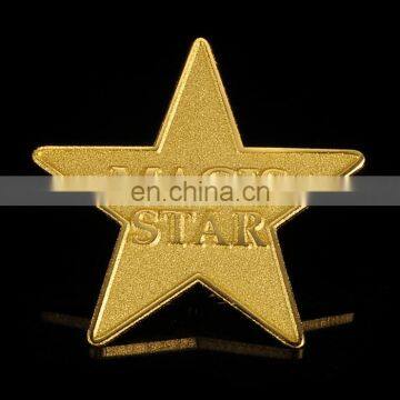 die casting gold five point star pin badge