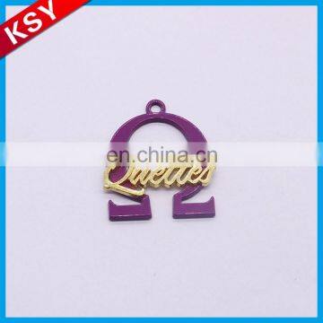 Oem Metalic Thread Embroidery Label Metal Logo Hanging Tag For Clothing