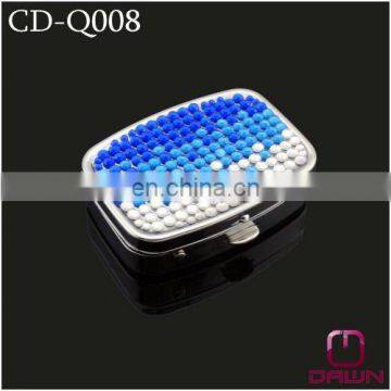 Promotion Square Metal Pill Box with Rhinestone CD-Q008