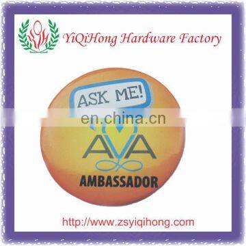 "Ask me" round shape printed Tin Button