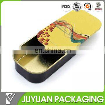 slide top metal tin box /sliding lid metal box for candy wholesale