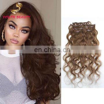 Youth Beauty Hair Factory Price Wholesaler Brazilian Hair 8A Grade Clip In Virgin Remy Hair Extensions