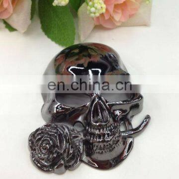 hot sell skull gold metal garment accessories belt buckle sew on or pin on or nail on clothing bags or shoes