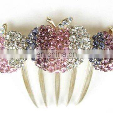 2013 newest fashion alloy rhinestone hair comb fork