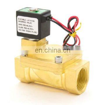 2/2 way Large Diameter 6V brass water pulse valve pilot type 1 inch bistable Latching solenoid valve