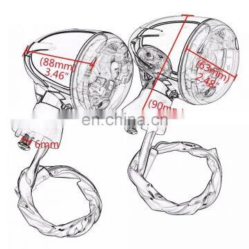 Stugis Motorcycle LED Turn Signal Indicators Light Amber Blinker For Indian Scout Sixty BOBBER 14-19